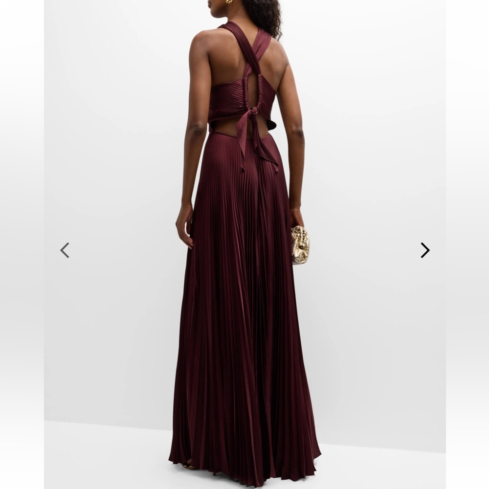 NWOT A. L. C. Pleated Halter A-Line Maxi Dress - Picture 3 of 10